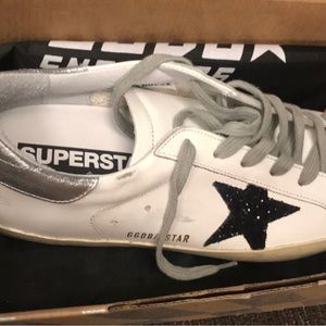 Golden Goose superstar in white/silver/black - size 41